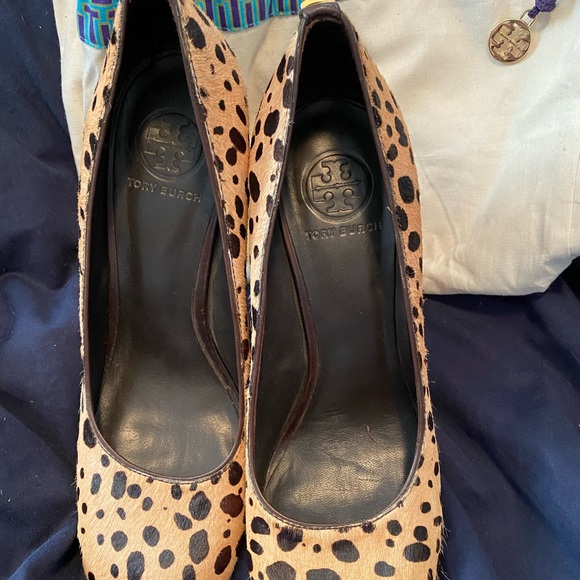 Tory Burch Shoes - Tory Burch calf hair leopard print heels.